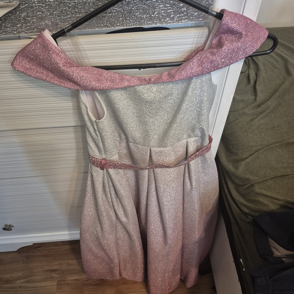 Pink and Silver Glitter Dress Solo Puesto.ppr Horas Vestido Lindo Con Creolina